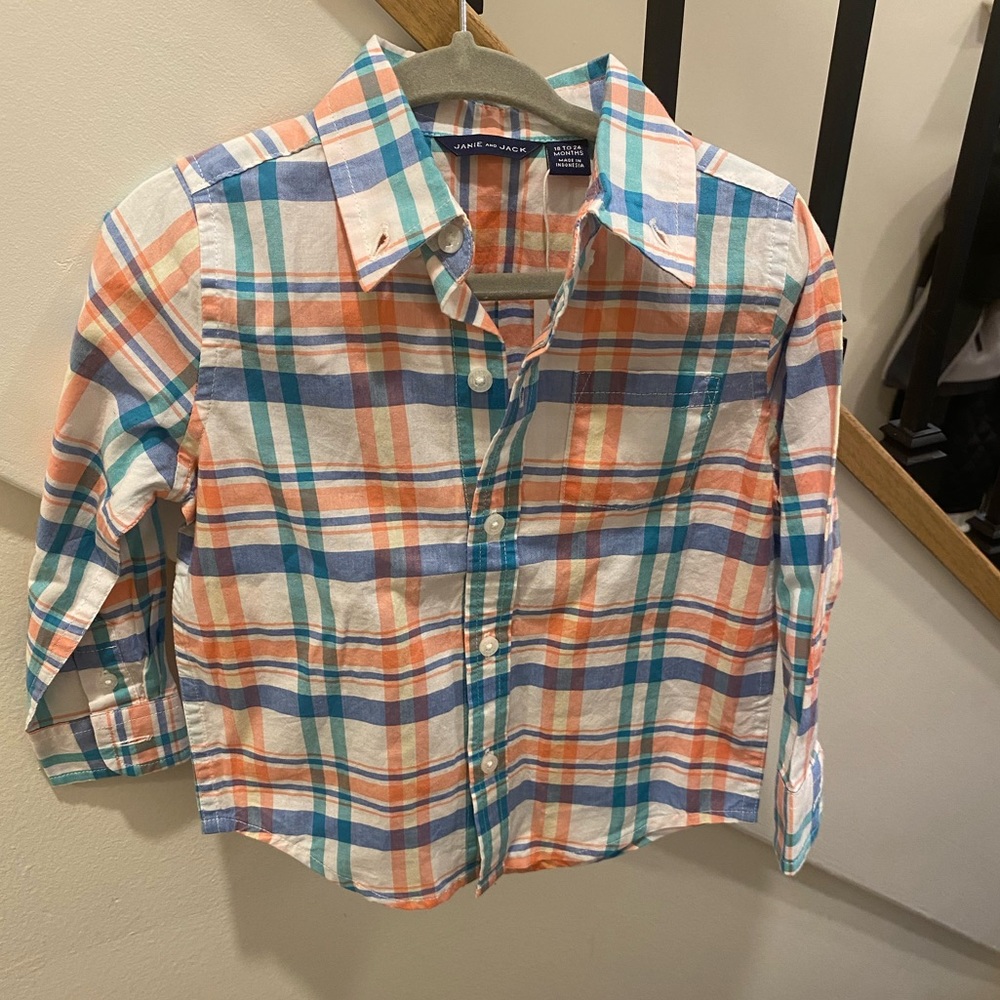 Janie and Jack Plaid Collared Shirt